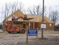Home under construction in Wilmington NC by general contractor John Gallagher Construction 
